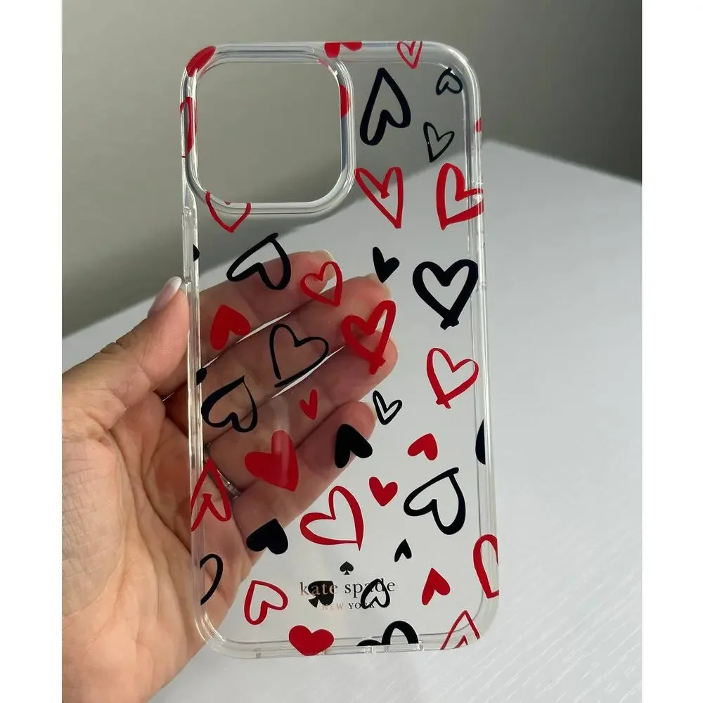 Kate Spade Hearts Clear Resin iPhone 13 Pro Case